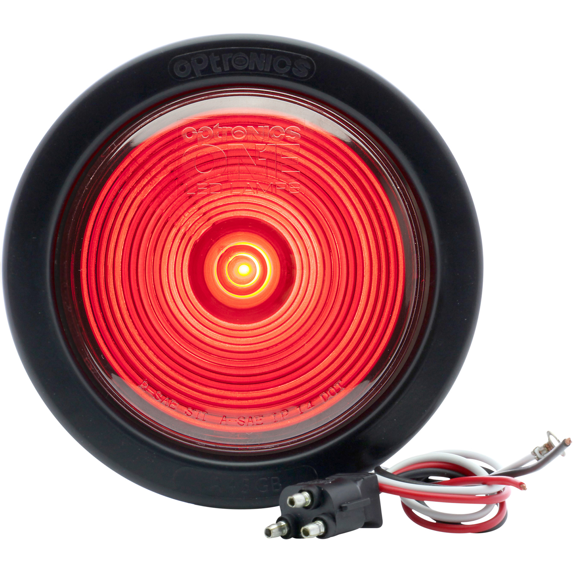 1-LED 4" RED STOP/TURN/TAIL LIGHT W/GROMMET&PLUG